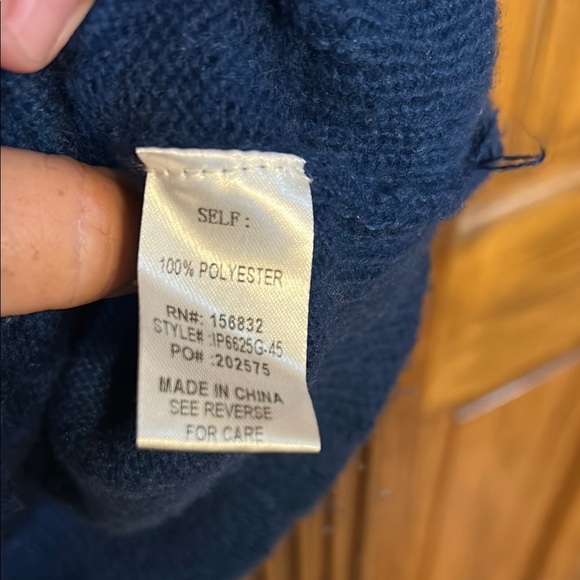 BiBi Blue Crew Neck Sweater with Red Embroidery - Picture 7 of 7